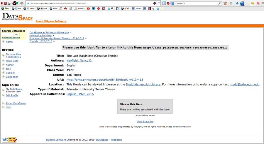 Archives of Senior Theses at Princeton.