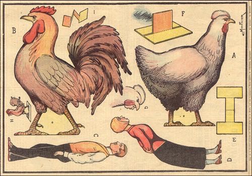 A drawing of a chicken.