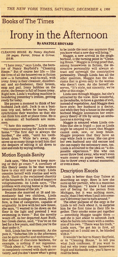 Photo of the actual printed review from the New York Times.